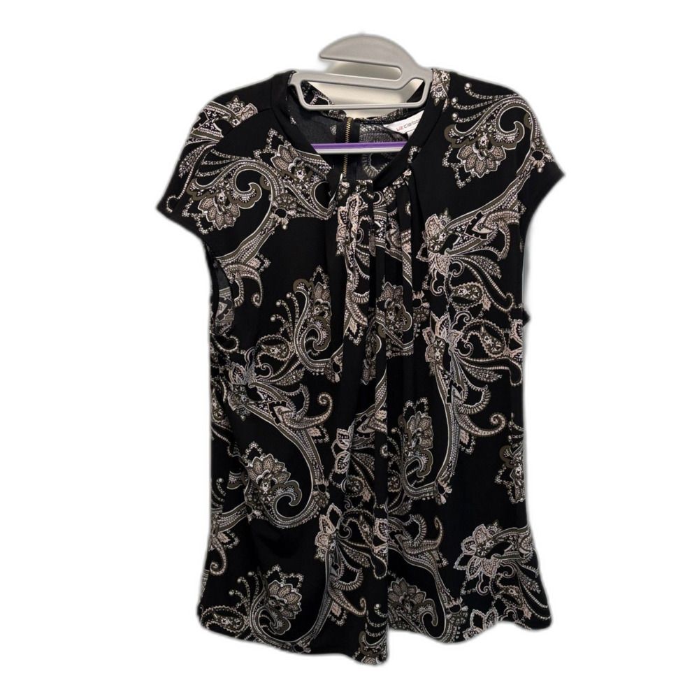 Liz Claiborne Cap Sleeve Tunic Size XXL Black & White EUC - Picture 2 of 9